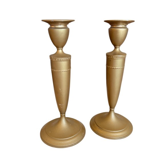 Vintage Other - Vintage pair of mat gold candlestick holders